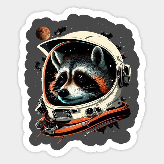 space raccoon Sticker by a cat cooking